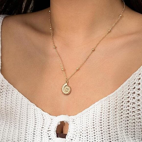 Neiman Marcus 14k Gold Plated Seashell Beach Chain - Picture 2 of 5